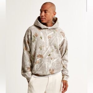 Abercrombie & Fitch Essential Popover Hoodie off white camo